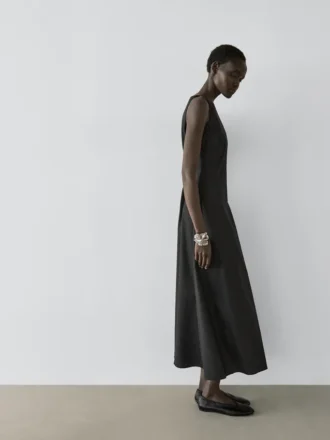 Abito lungo e fluido in misto lino