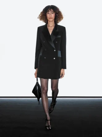 Abito stile Blazer con dettagli in raso