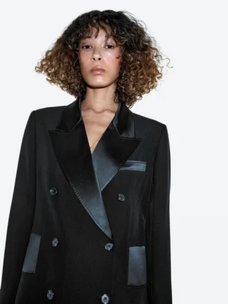 Abito stile Blazer con dettagli in raso