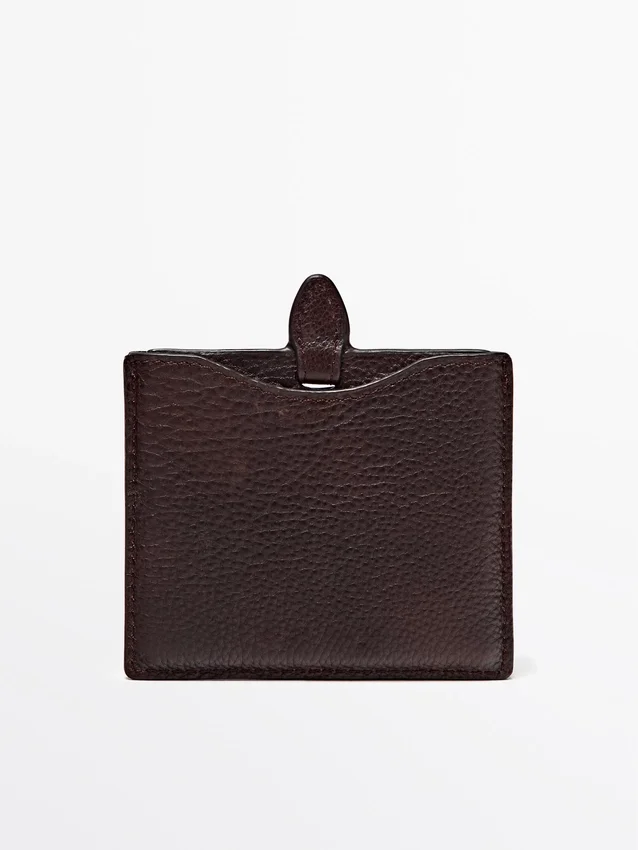 Astuccio in pelle nappa con specchio Astuccio in pelle nappa con specchio