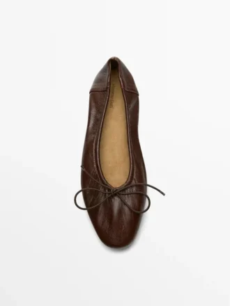 Ballerine arricciate con fiocco