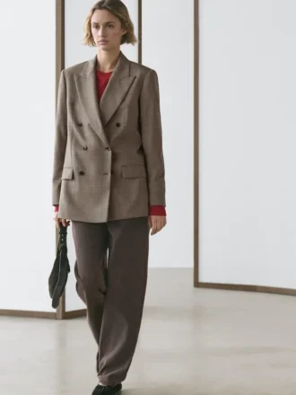 Blazer da completo in lana a quadri