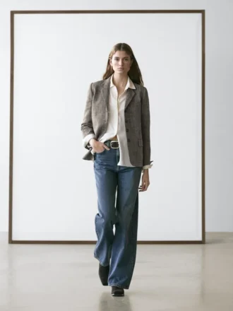 Blazer in misto lana con effetto screziato