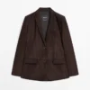 Blazer in pelle scamosciata