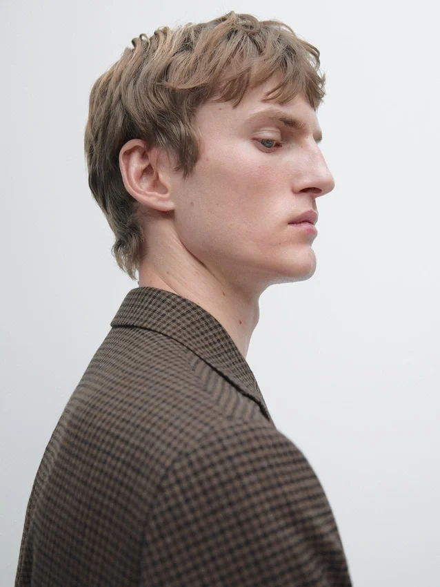 Blazer sartoriale in lana a quadri Blazer sartoriale in lana a quadri