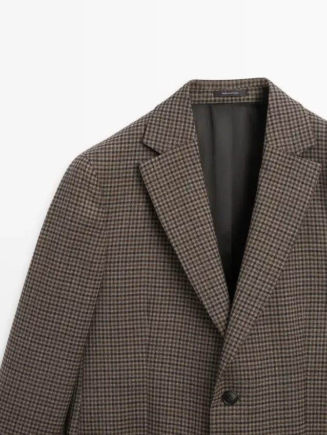 Blazer sartoriale in lana a quadri Blazer sartoriale in lana a quadri