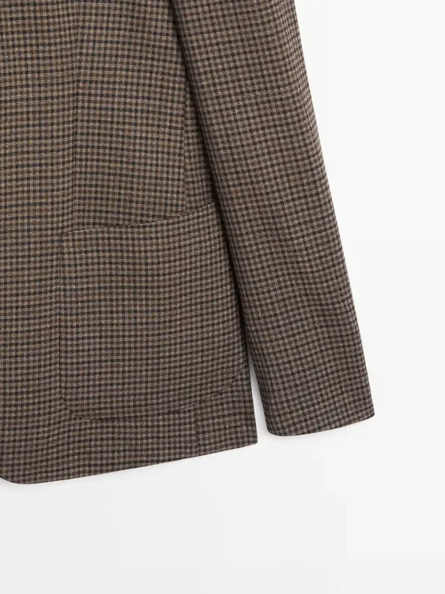 Blazer sartoriale in lana a quadri Blazer sartoriale in lana a quadri