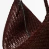 Borsa a tracolla grande in pelle nappa intrecciata
