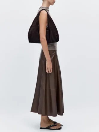 Borsa da donna media in pelle crosta