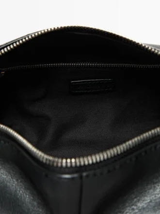Borsa da toilette in pelle nappa con cerniera