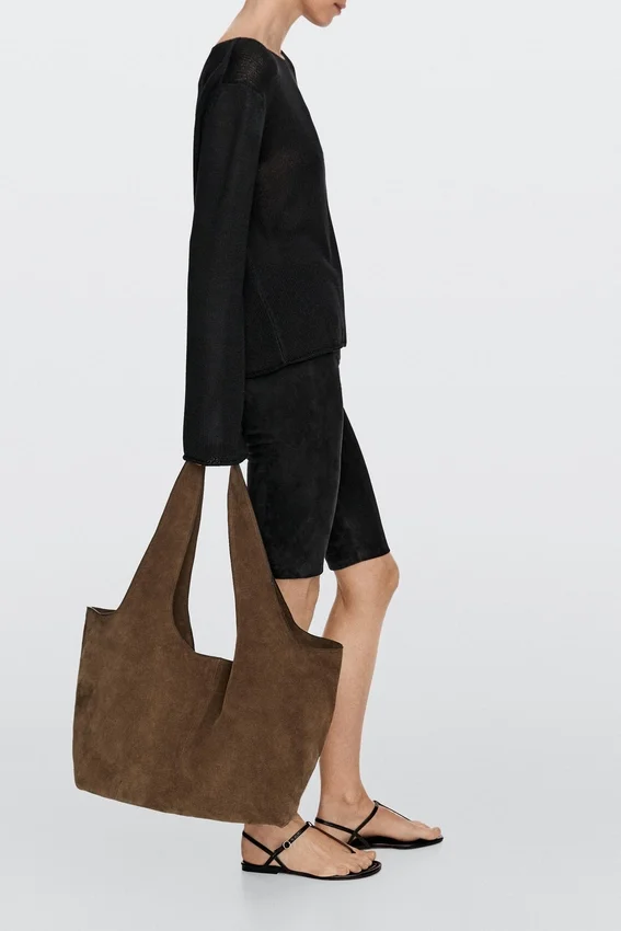 Borsa maxi in pelle crosta Borsa maxi in pelle crosta