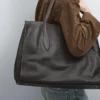 Borsa tote iconica in pelle nappa maxi
