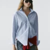 Camicia a righe 100% cotone