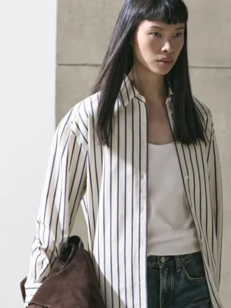 Camicia a righe 100% cotone