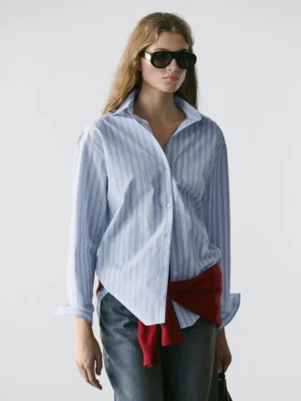 Camicia a righe 100% cotone
