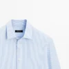 Camicia a righe in 100% cotone, vestibilità regolare