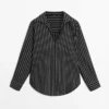Camicia a righe in misto cotone