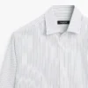 Camicia a righe in misto cotone, vestibilità regolare