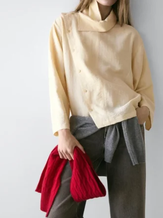 Camicia asimmetrica abbottonata