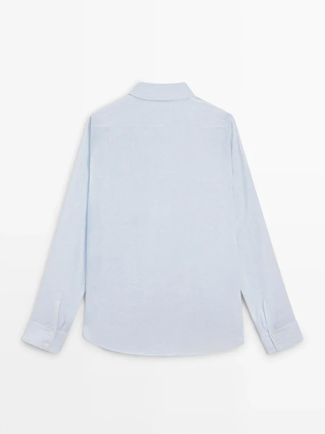 Camicia fluida a righe sottili in 100% lino Camicia fluida a righe sottili in 100% lino