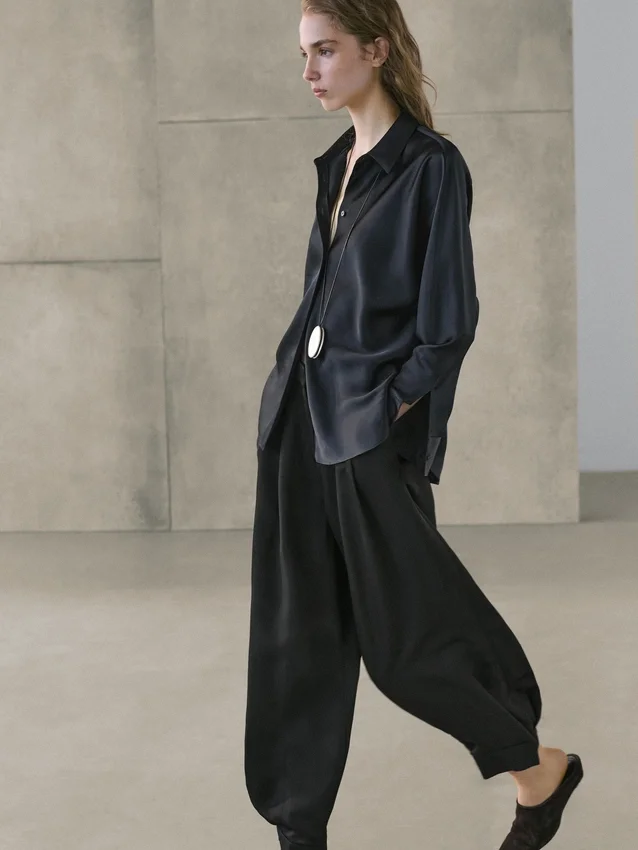 Camicia fluida in raso Camicia fluida in raso