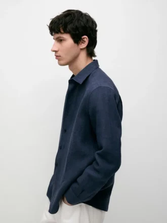 Camicia in 100% lino, vestibilità regolare