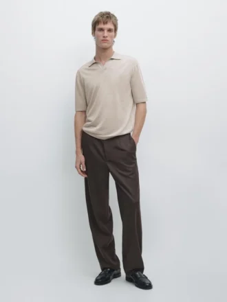 Camicia in maglia con scollo a V