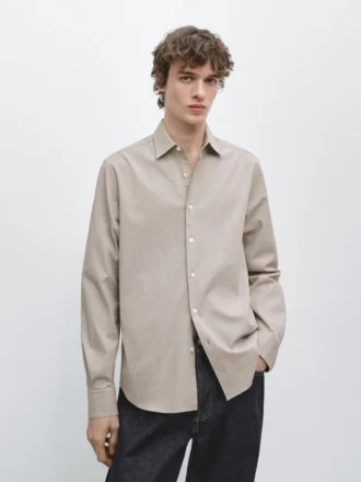 Camicia in misto cotone pied-de-poule