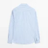 Camicia in popeline a righe 100% cotone