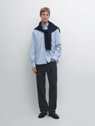 Camicia in popeline a righe dalla vestibilità regolare