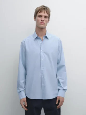 Camicia in popeline a righe dalla vestibilità regolare