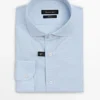 Camicia slim fit a micro-quadri in 100% cotone