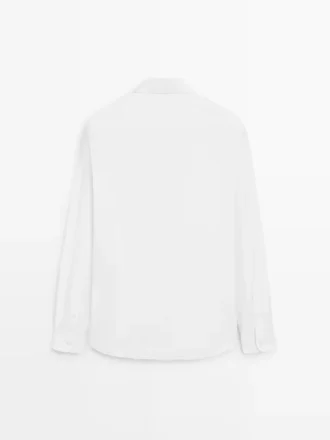 Camicia slim fit in popeline di cotone 100%