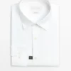 Camicia slim fit in popeline di cotone 100%