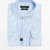 Camicia slim fit in twill a righe