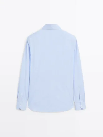 Camicia slim fit in twill a righe