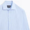 Camicia slim fit in twill a righe