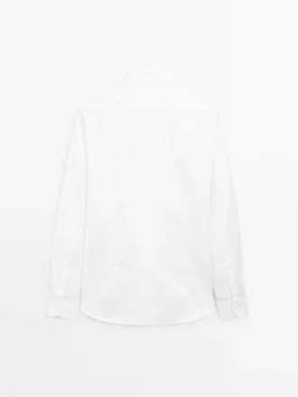 Camicia slim fit in twill di cotone 100%