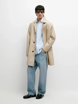 Cappotto in cotone a quadri con dettagli interni