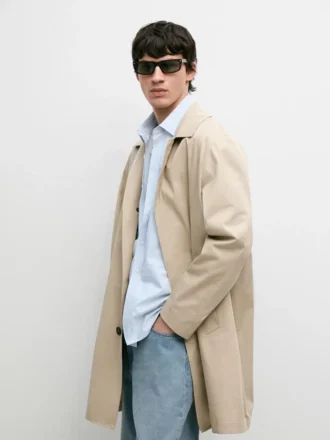 Cappotto in cotone a quadri con dettagli interni