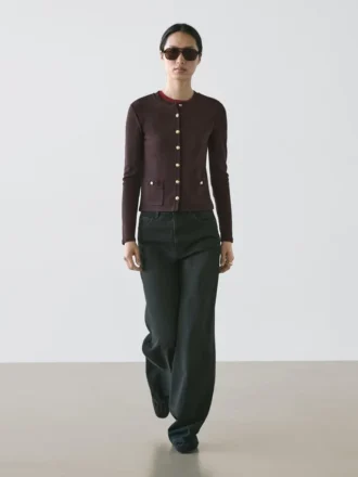 Cardigan con bottoni dorati