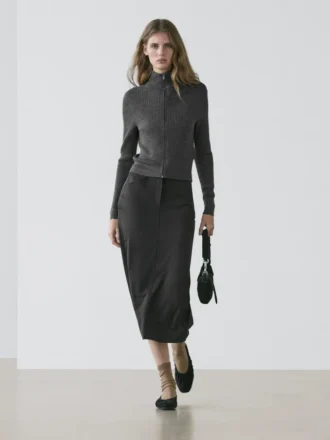 Cardigan in lana con zip