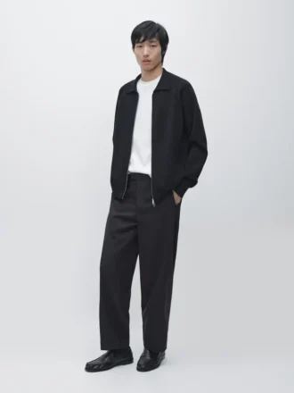 Cardigan in maglia con zip in misto cotone