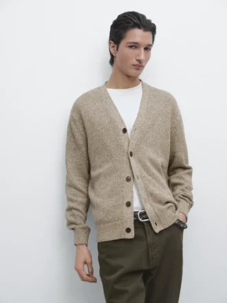 Cardigan in maglia di cotone con bottoni