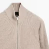 Cardigan in maglia di cotone con zip