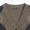 Cardigan in maglia di lana con motivo argyle