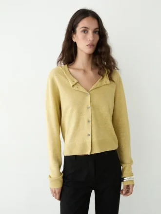 Cardigan in maglia di lino