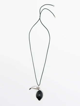 Ciondolo con elemento in vetro a forma di limone