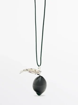 Ciondolo con elemento in vetro a forma di limone