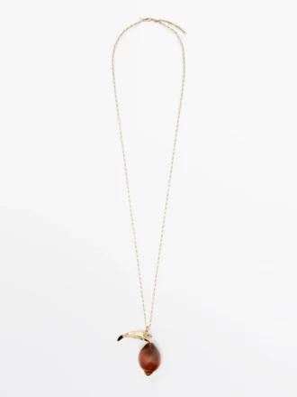 Collana a catena con ciondolo a forma di limone in vetro